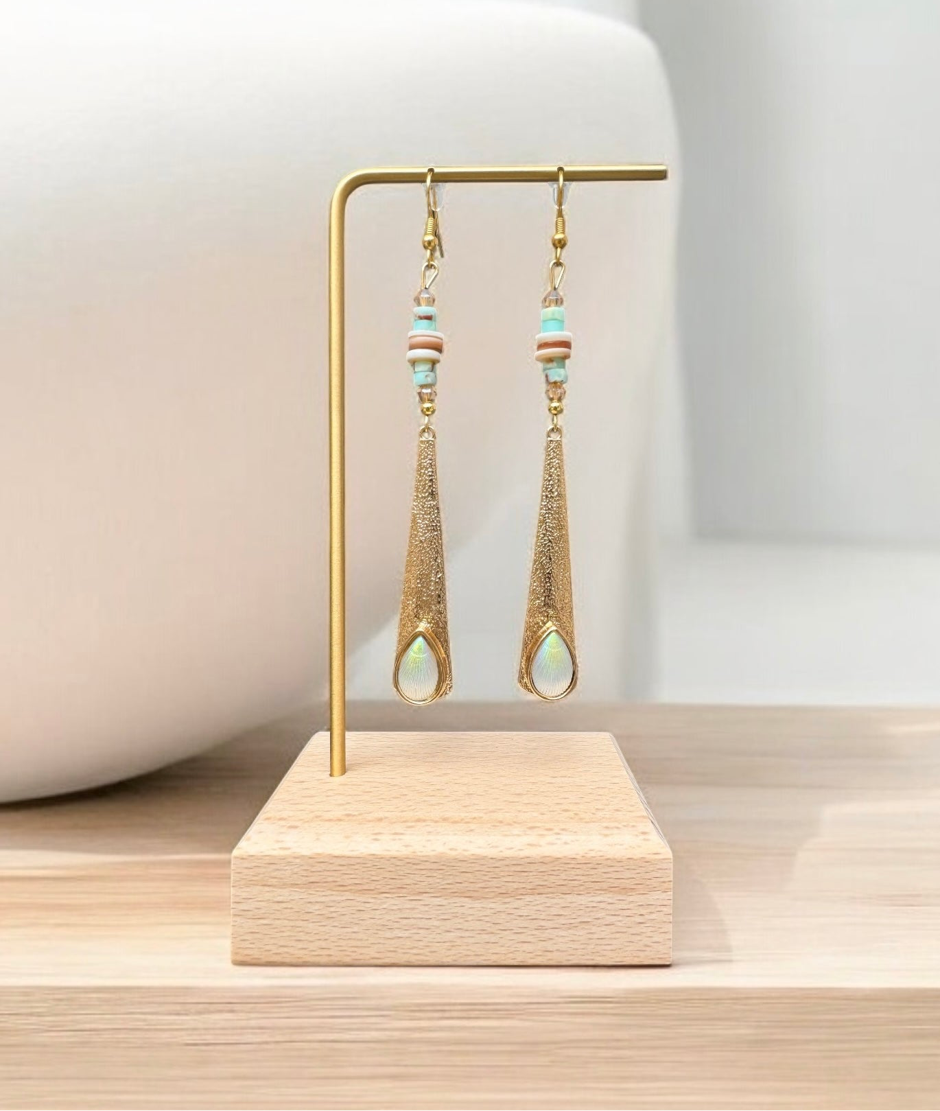 Aqua Blue Dangle Earrings