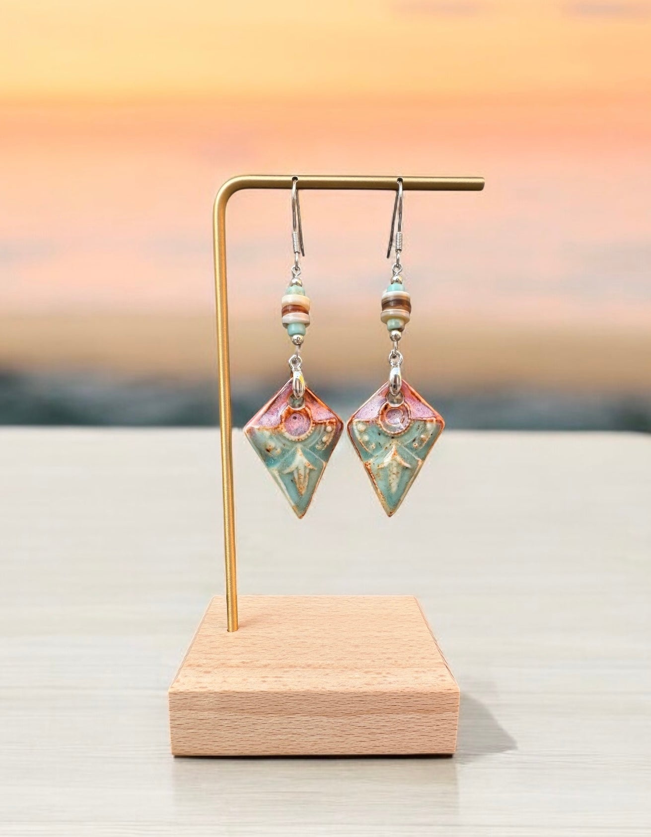 Diamond Sunset Ceramic Earrings