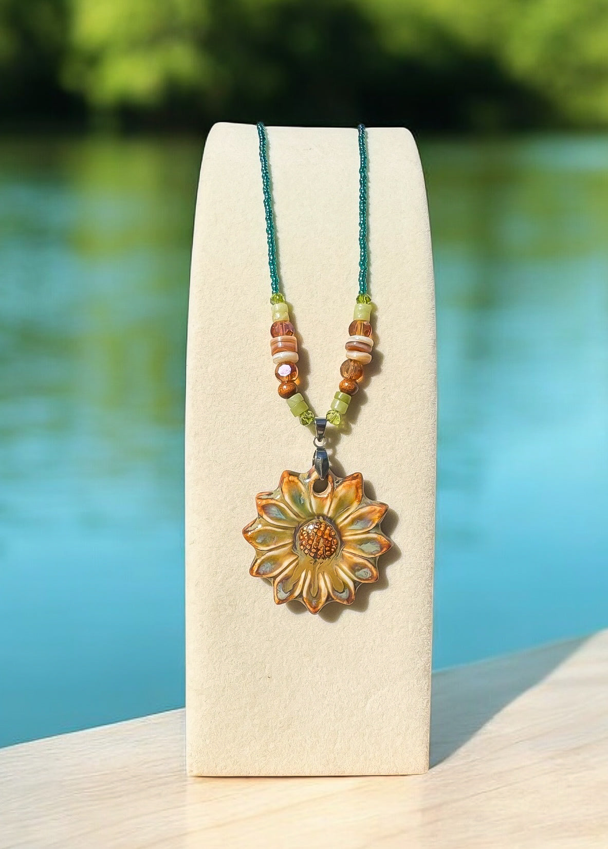 Ceramic Sunflower Necklace