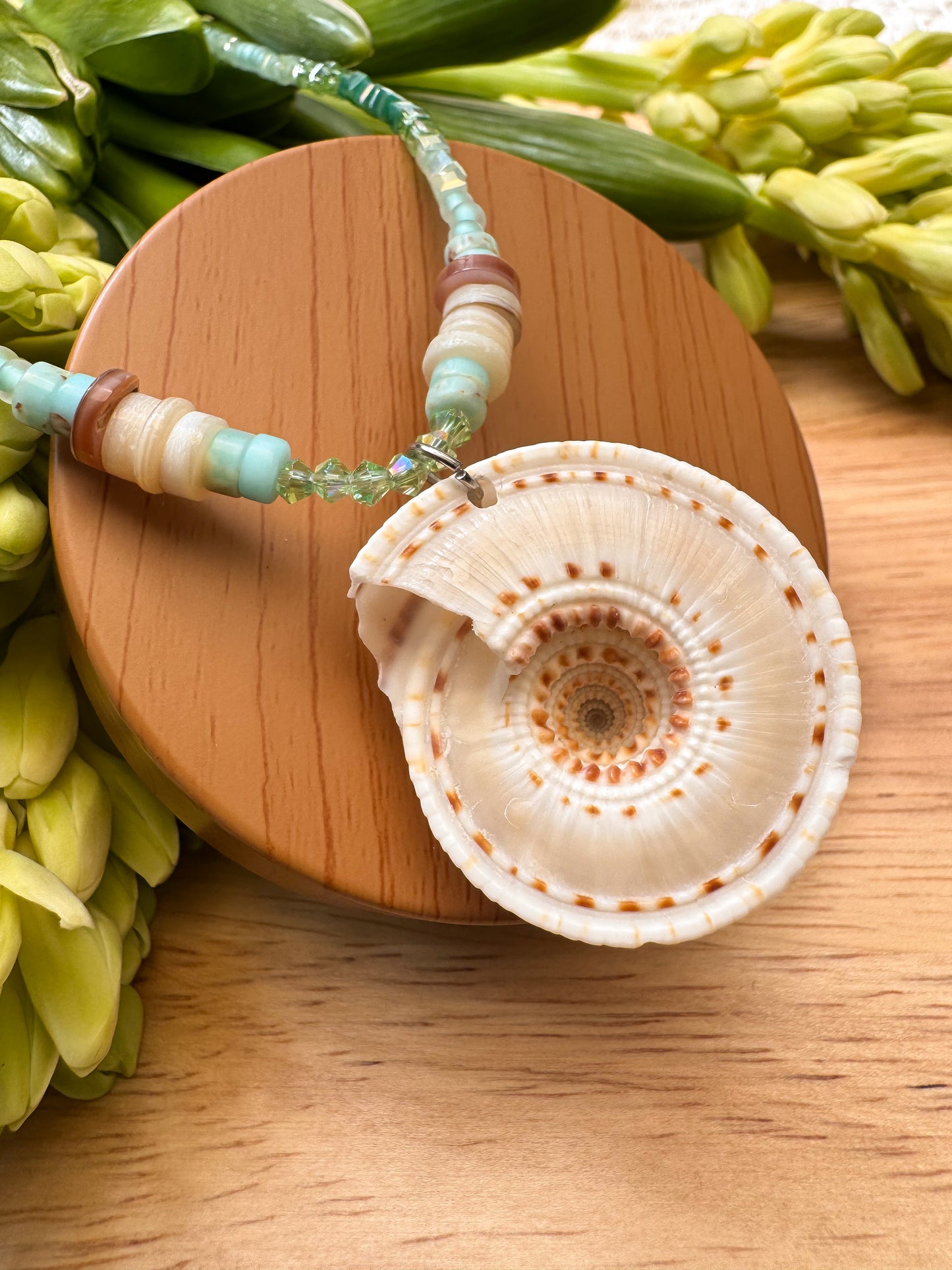 Teal Sundial Necklace