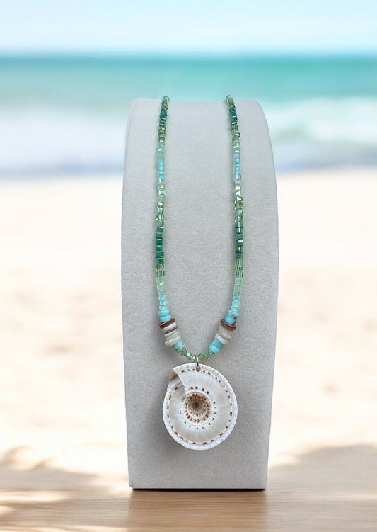 Teal Sundial Necklace