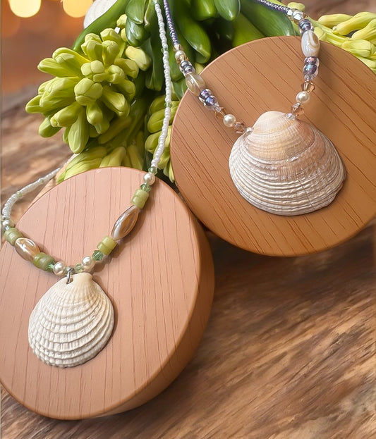 Bright Lilac Sea Shell Necklace